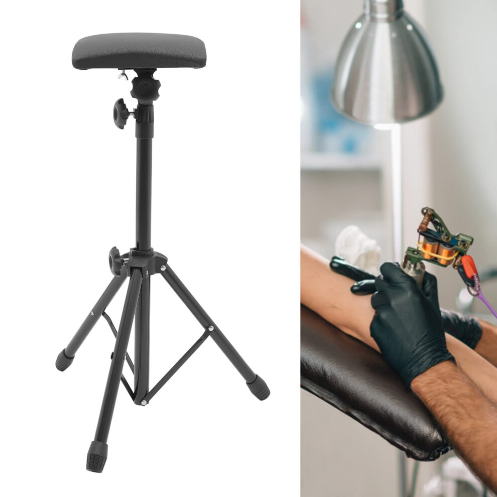 Tattoo Arm Rest with Tripod Stand, Height Adjustable Ergonomic Leather Pad and NonSlip Feet