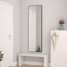 1400x400mm Black Metal Frame Full Lengther mirror Wall Mounted, Door Hanging or Floor Standing