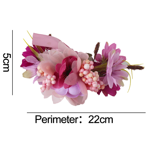 Vintage Floral Crown με Ρυθμιζόμενη Κορδέλα, Boho Λουλούδι Κορδέλα για Γυναικεία, Σχεδιασμός 1