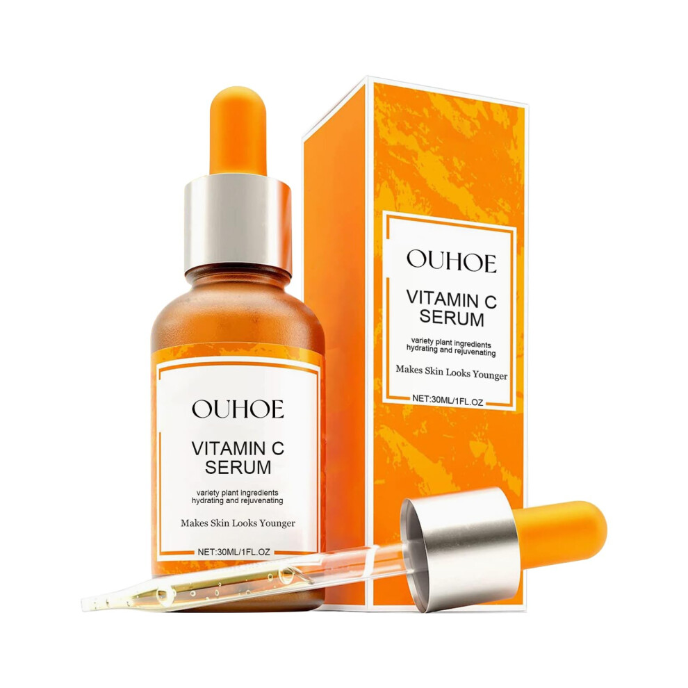 Retinol Vitamin C Facial Serum with Jojoba Oil AntiAging Hydrating Treatment for Fine Lines 1oz