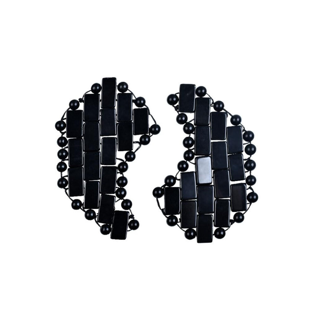 Dark Quartz Eye Mask Moon Shape Obsidian Jade For Puffiness, Circles And Wrinkle Reduction