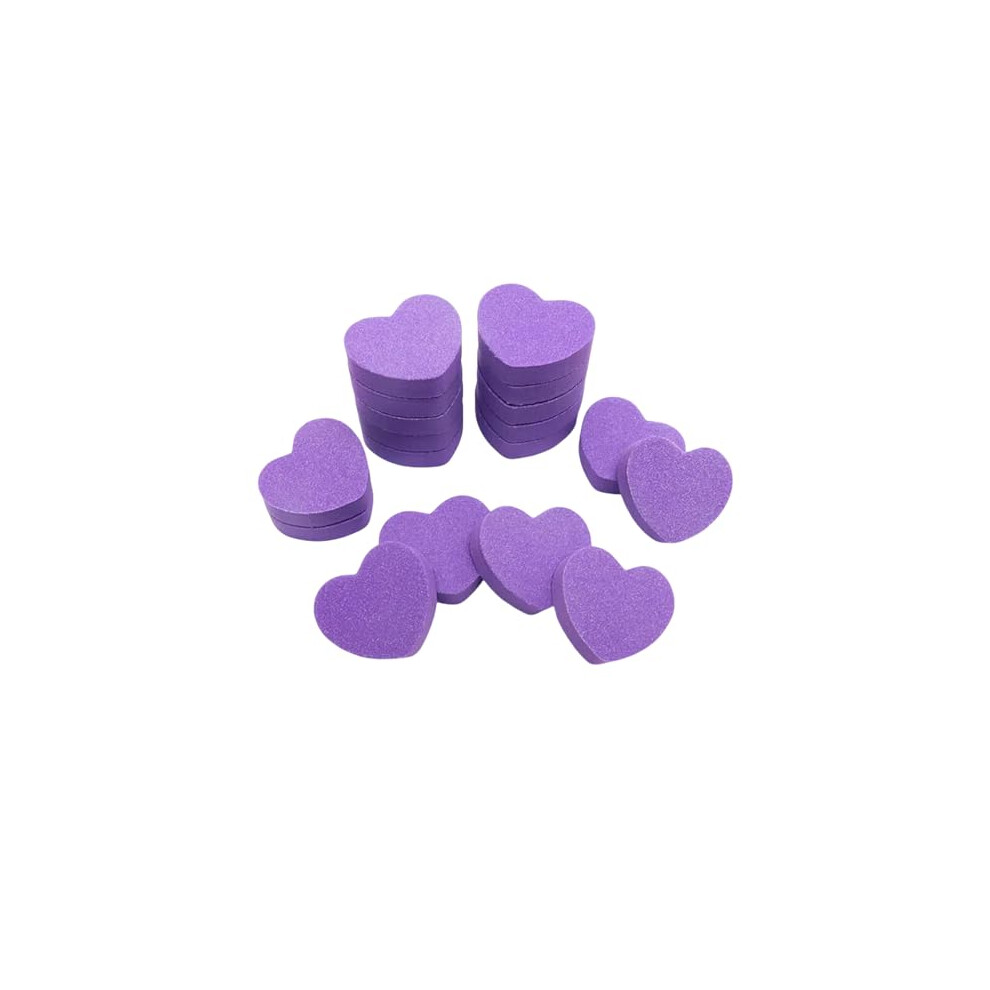 50 Pcs Heart Shaped Nail File Set with Mini Buffer Blocks, DualSided Filing for Salon Quality