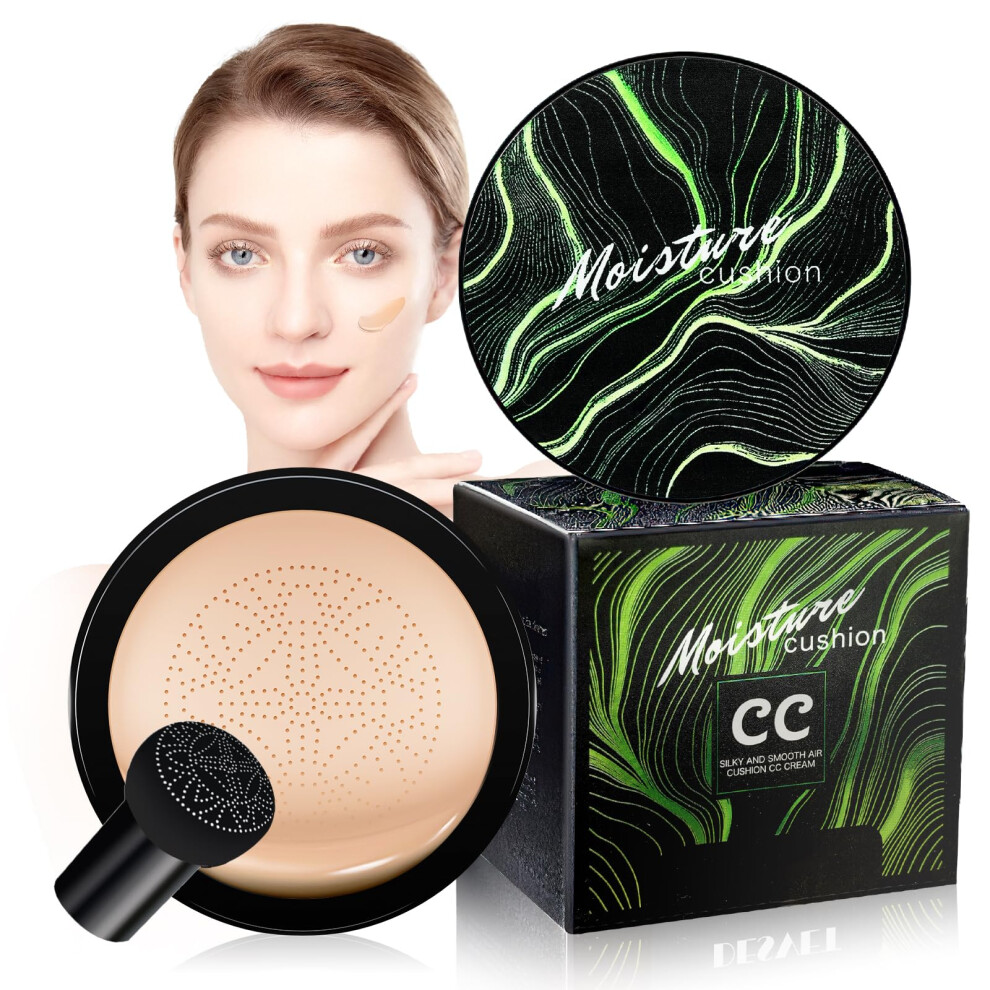 Cream Mushroom Head Air Cushion Cc Waterproof, Moisturizing Bb Foundation Longwear Hydration