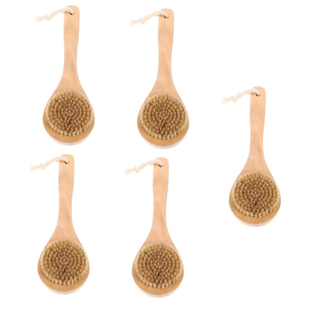 Wooden Handle Bath Brush Set with Soft Bristles for Gentle Exfoliation and Relaxing Body Massage
