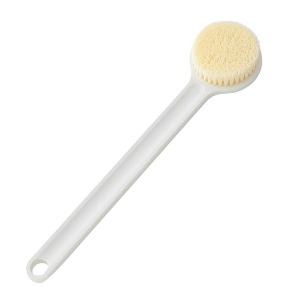 Beige Back Lotion Applicator With Long Handle Ergonomic Grip Sponge Brush For Even Coverage