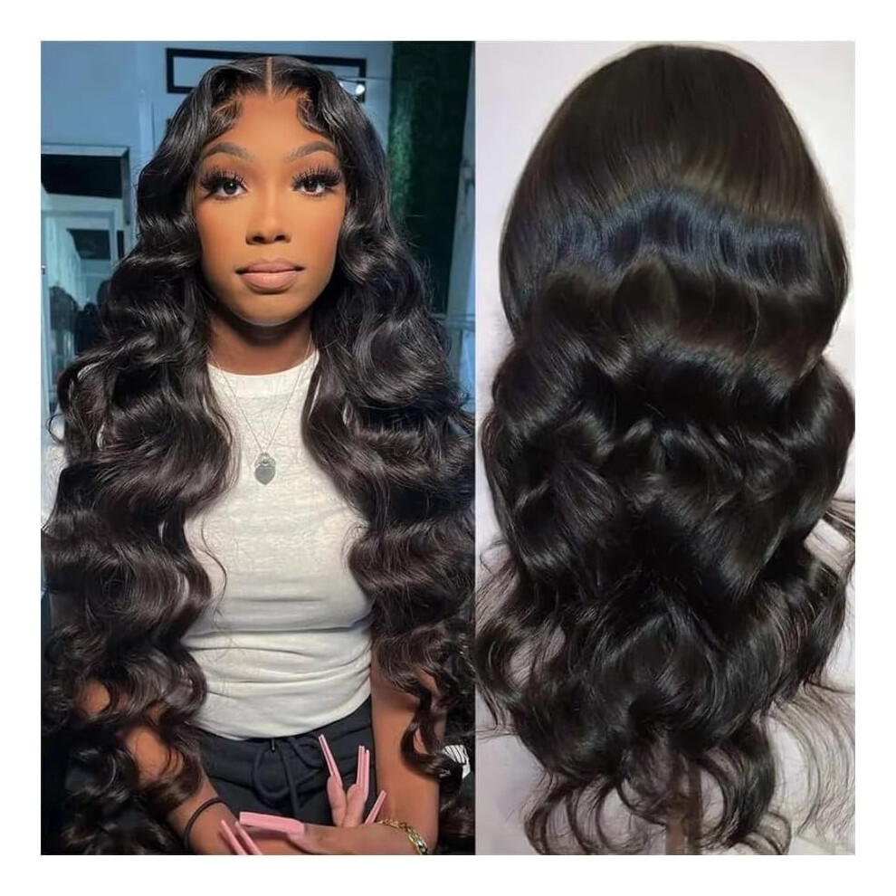Unisex 30 Inch 13X6 Hd Lace Frontal Human Hair Wig Pre Plucked Brazilian Remy Lace Front