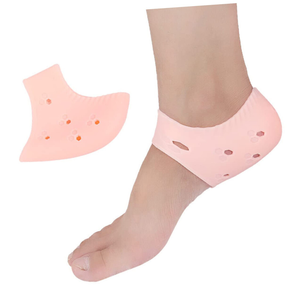 Heel Protector Socks with Moisturizing Gel Sleeves for Women, Cushioning Relief for Cracked Heels