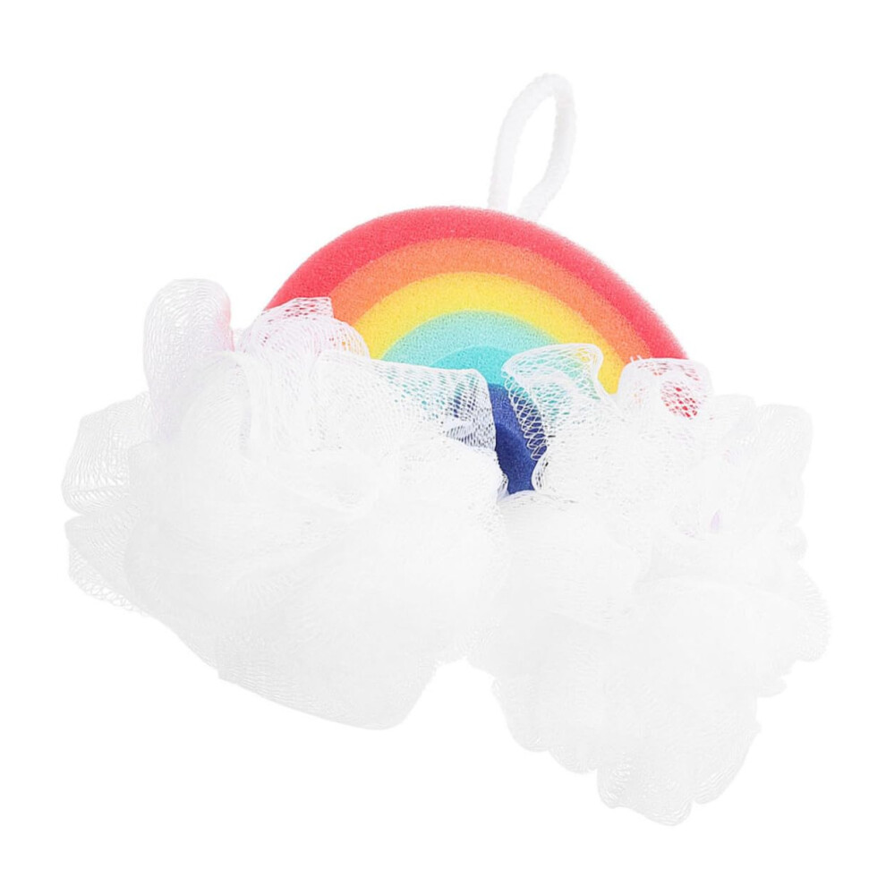 Rainbow Baby Bath Sponge for Toddlers and Newborns, Soft Body Scrubber with Rainbow Fun Design
