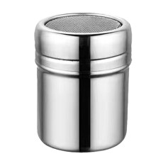 Powder Shaker With Lid Stainless Steel Powder Duster Compact Size Shaker For Flour Sugar Salt Spices Cocoa