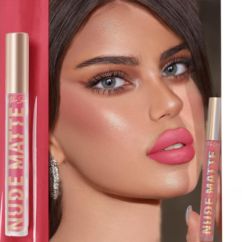 Matte Lipstick Waterproof Lip Gloss Long Lasting NonStick Velvety Lip Color 512 with Vitamin E