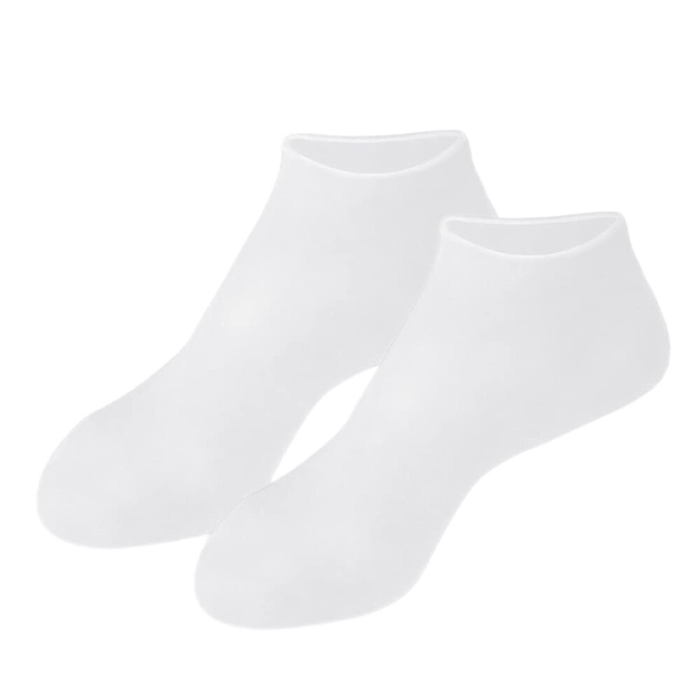 White Moisturizing Socks For Dry Cracked Feet Xl With Deep Hydration And Overnight Heel