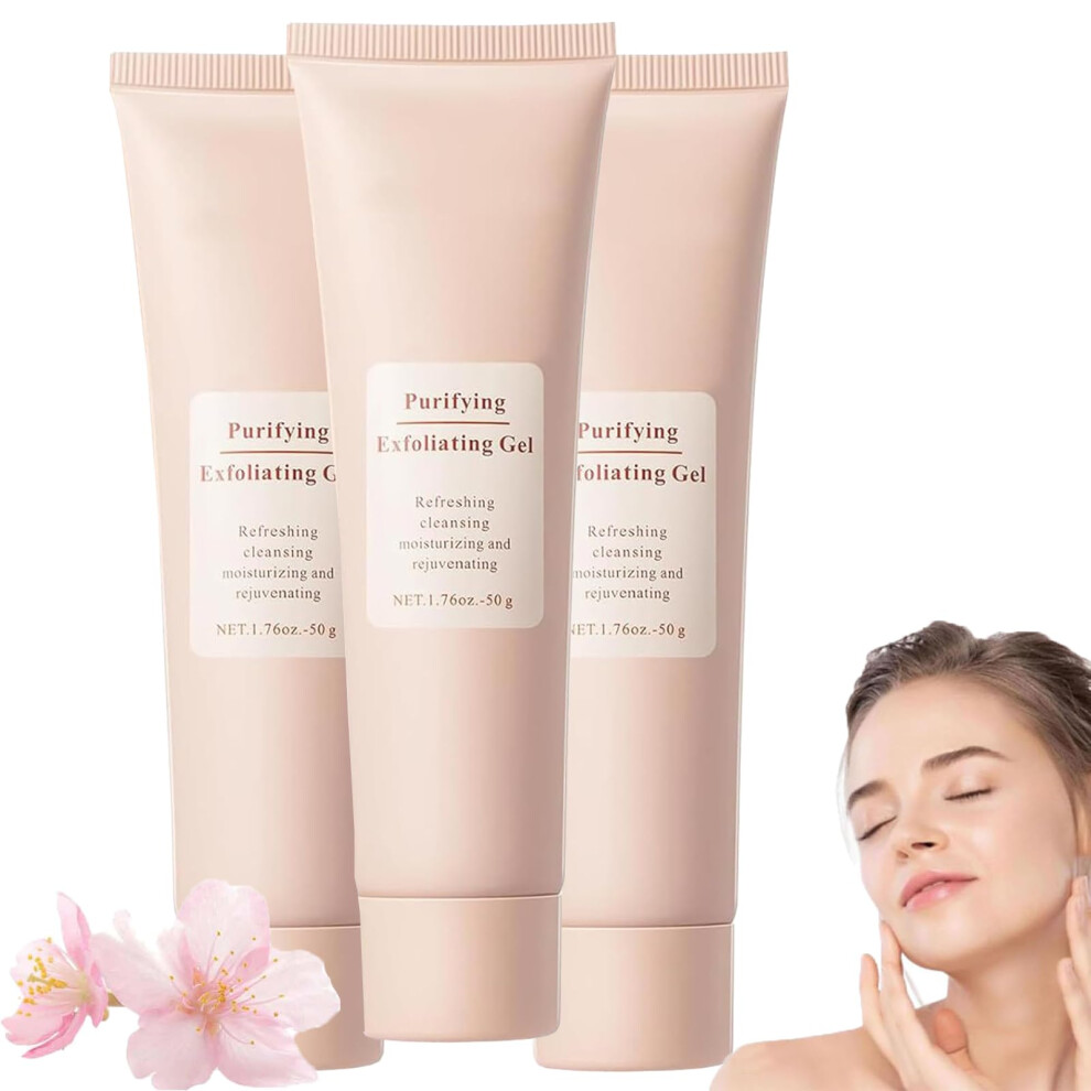 Exfoliating Face Gel Pack of 3 Gentle Hydrating Facial Exfoliator Cleanser for All Skin Types 50g