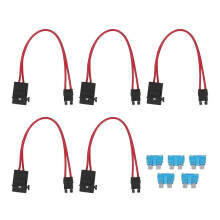 Car Fuse Holder Connector 5Pcs Mini Heavy Duty Wire Extension for Vehicle ATM 20A 16AWG with 5 Fuses ACT M 19.1mm