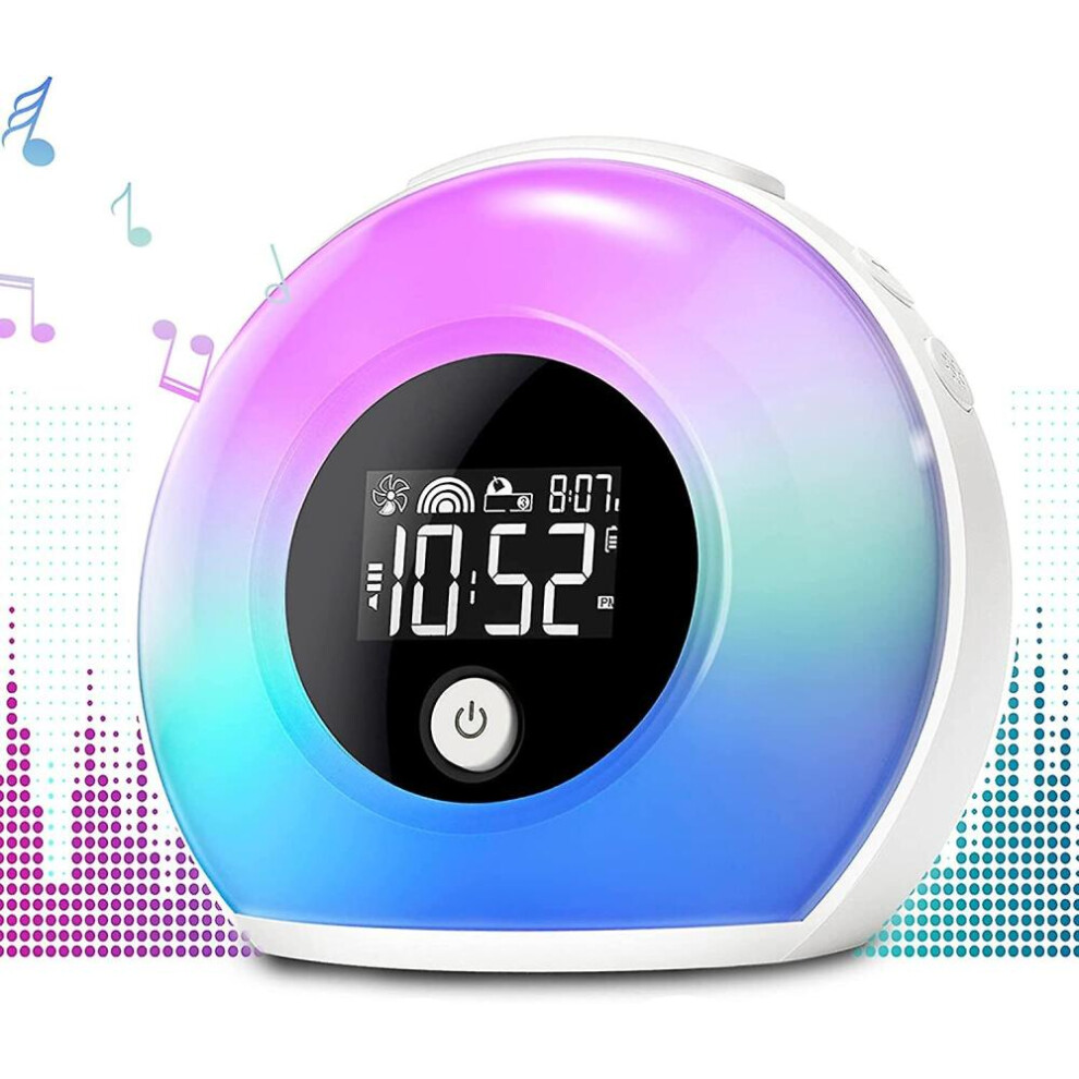 Wake-Up Alarm Clock With Bluetooth Speaker, Children's Night Alarm Clock Light