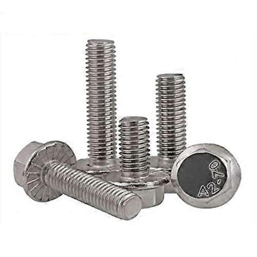 Stainless Steel Hex Flange Bolt Serrated Bolt 10Pcs M10 Sizes 16-60Mm Flanged Bolts 45Mm Length 8472608820298