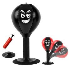 Sacco da boxe da scrivania, palla da boxe da scrivania antistress con ventosa e pompa, palla antistress resistente