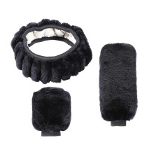Conjunto de capas para volante de carro, capa de volante de inverno, capa de volante macia, capa universal para freio de mão.