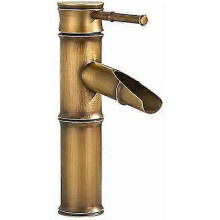 Retro Brass Basin Faucet,retro Single Handle Basin Faucet, Retro Waterfall Bamboo Pattern Sink Faucet, Antique Brass