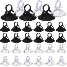 Conjunto de 60 ventosas para proteção solar, ventosas de 45 mm sem ganchos, ventosas de PVC mini transparentes e pretas.