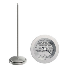 Termômetro de solo com sonda longa em aço inoxidável, medidor de temperatura preciso para solo e compostagem, ideal para jardins.