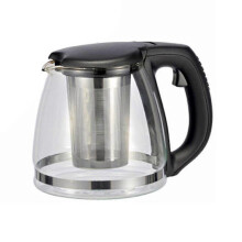 Glazen theepot voor thuisgebruik, 3-delige set met glazen theeservies voor het zetten van thee, zwart