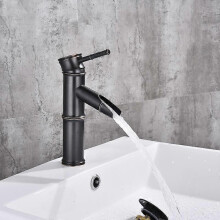 All copper hot and cold antique retro black faucet, basin single hole retro faucet, hotel bathroom faucet