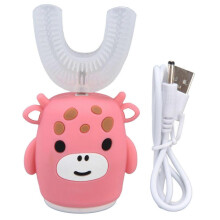 Kids U Shaped Toothbrush Pink Cartoon Electric 360 Tooth Rush Whole Mouth Teeth Cleaning MachineLarge