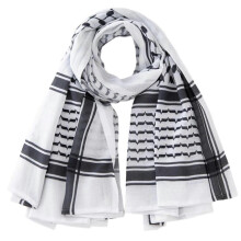 Tradizionale sciarpa hijab Arafat, scialle da collo, sciarpa del deserto per adulti, shemagh arabo, copricapo arabo di Dubai, bianco