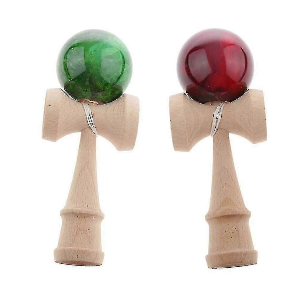 2 Pieces Japan Traditional Wooden Marble Kendama Kids Skill Ball Game Toys 25-26 8472608826511