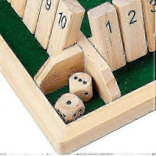 Wooden Board Game, 4 Player Shut The Box - Traditional Math Dice Game - Pub Board - Travel - 4 Player - Great Family - Vacation - Entertaini