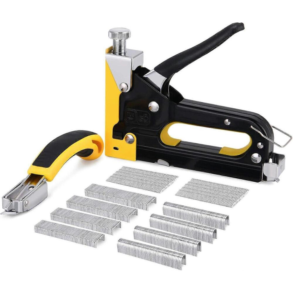 Heavy Duty 3 In 1 Staple Gun With 3000 Staples And Staple Remover, Steel Manual Staplers And Nailers For Wall, Wood, Upholstery, Diy, Fabric 8472608827693