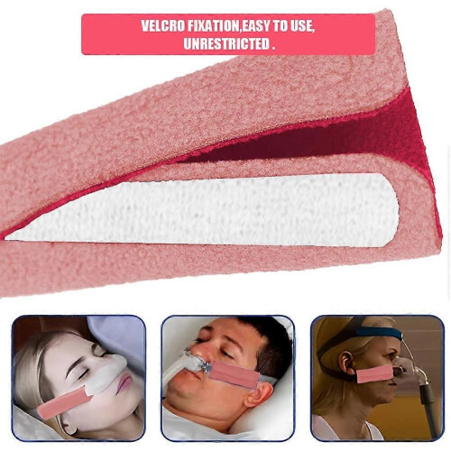 Καλύμματα ζώνης CPAP σε πακέτο των 6 με κούμπωμα Velcro, ροζ καλύμματα κεφαλής για μά 1
