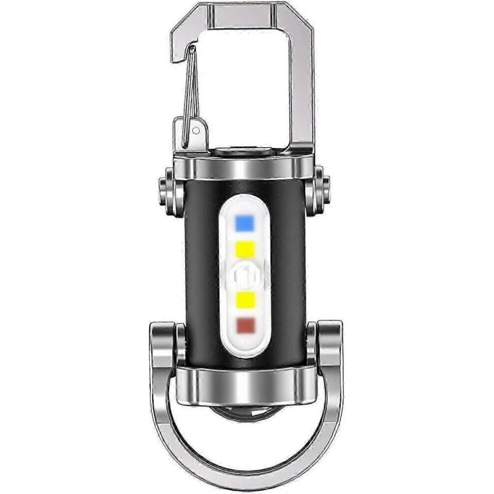 Rechargeable Led Torch With Power Bank, Mini Keychain Flashlight, Waterproof Emergency Pocket Light, Standard Torches Key Ring Flashlight Fo 8472608829031