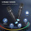 Macchina per karaoke Bluetooth con 2 microfoni wireless, luci LED e design portatile per feste in casa, bianca 4