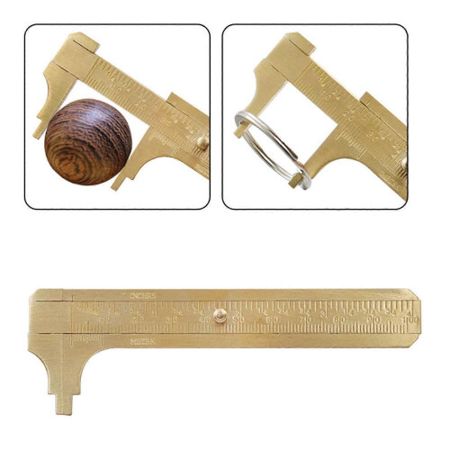0-100mm Μίνι Ορειχάλκινο Δαγκάνα Vernier Διπλής Κλίμακας Χάρακας Μετρήσεων Vintage Φορητ 2