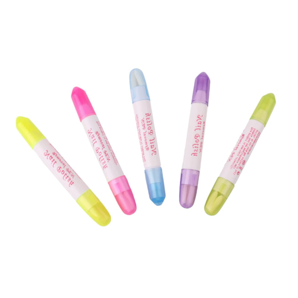 Red/Yellow 5Pcs Precision Nail Polish Remover Pen For Manicure Cleanup And Nail Edge Correction