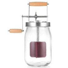 Butter Churner Clear Glass Silic Home Butter Maker with New