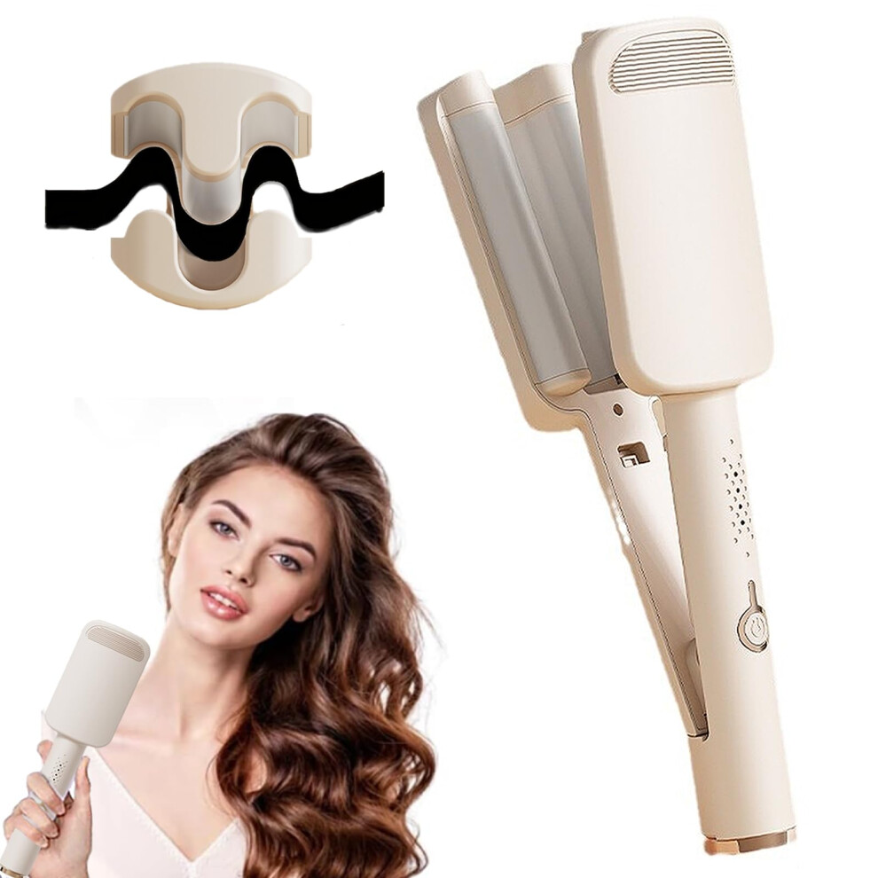 1.25 Inch Hair Waver Ceramic Triple Barrel Curling Iron for Beach Waves Fast Heating Adjustable Temp