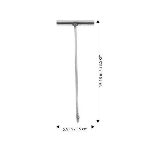 3Pcs Stainless Steel Manhole Cover Hooks Heavy-Duty T Shape Pull Tool 2