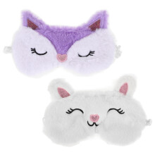 4Pcs Kids Plush Bunny Sleep Masks Soft Cotton Travel Eye Shades