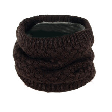 2Pcs Knit Circle Scarves Coffee Color Warm Neck Warmers for Unisex