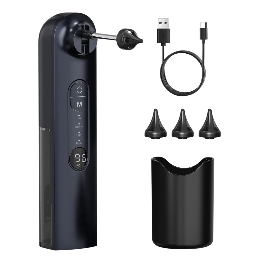 Ear Wax Removal Kit with 4 Cleaning Modes, Safe Ear Cleaner, IPX7 Waterproof, Ergonomic Grip