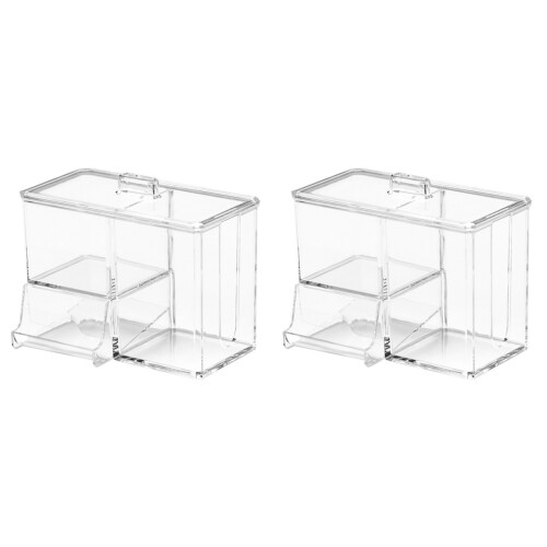 2Pièces Coffret Transparent Pour Cotons Protection Anti-Humidité 1