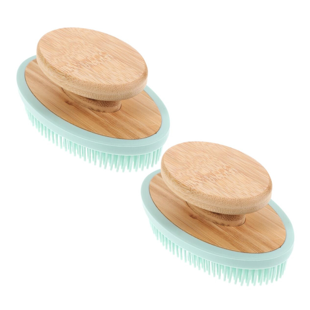2pcs Silicone Body Scrubber and Bath Brush with Ergonomic Grip for Gentle Exfoliation