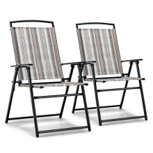 Sedie da giardino - HELLOSHOP26 - Confezione da 2 - Pieghevoli - Confortevoli - Ergonomiche