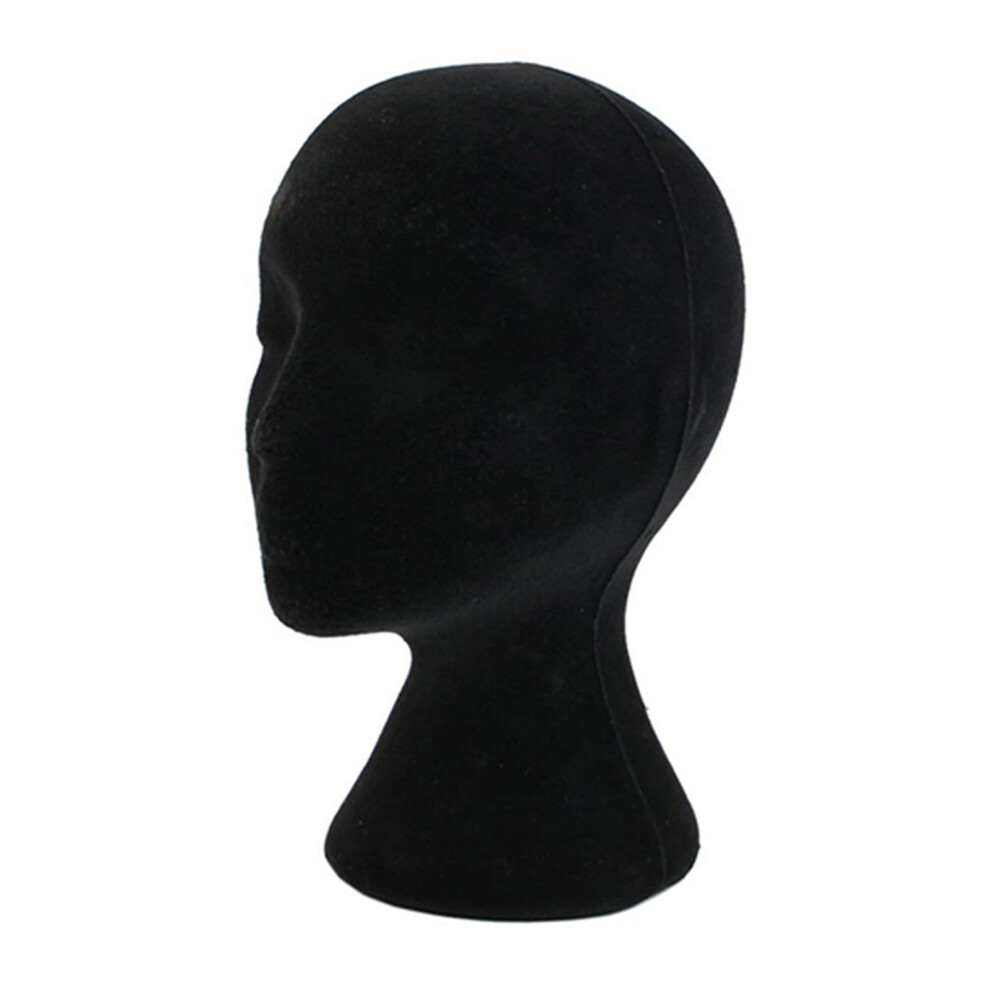 Unisex Black Foam Mannequin Head For Wigs Hats Hairpieces Masks, Female Styrofoam Wig Stand 21.06'
