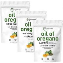 (3packs) Oil of Oregano Black seed oil 6000mg Nutrition Gels & Chews 180/300 Count