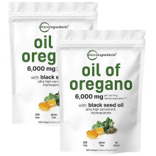 (2packs) Oil of Oregano Black seed oil 6000mg Nutrition Gels & Chews 180/300 Count