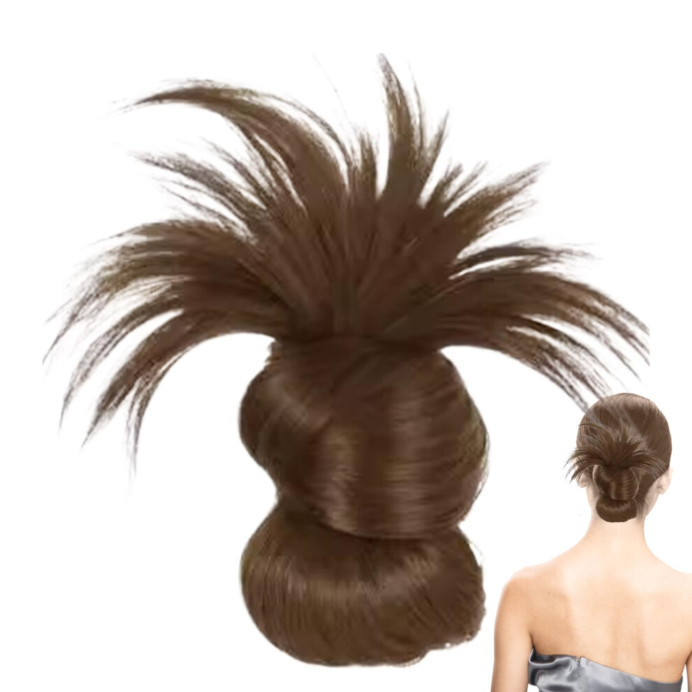 Unisex Clip On Messy Bun Hairpiece For Women With Natural Feathered Layers And Secure Claw Clip