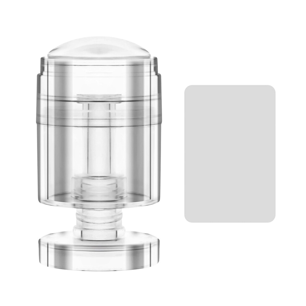 French Tip Nail Stamper with 360 Rotatable Clear Silicone for Precise Nail Art Application